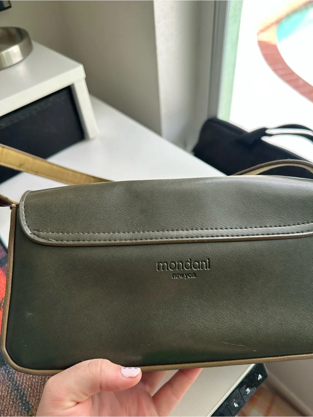 Womens Vintage Olive Green Shoulder Bag by Mondani